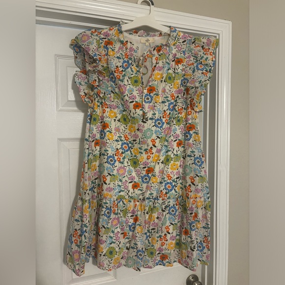 ENTRO boutique floral ruffle tiered mini dress Easter summer - Picture 10 of 10